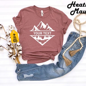 Personalized Mountain Shirt, Personalized Camp Shirts, Custom Mountains Trip Shirt, Custom Camping Shirts, Hiking Shirts, Nature Lover Shirt image 4