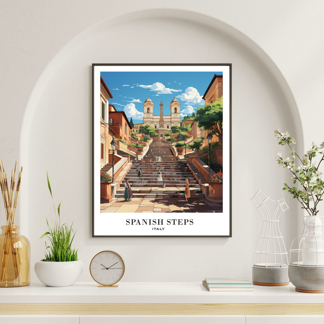 Spanish Steps Sticker Rome Rome Spanish Steps Travel Poster Print, Italy Travel Poster, Home Art ...