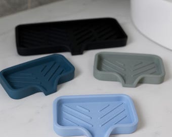 Concrete Soap Dish with Drainage: Modern Bathroom Accessory