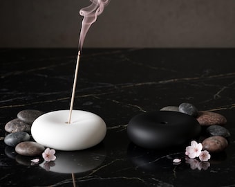 Handmade Concrete Incense Holder | Round Ash Catcher, Modern Boho Decor