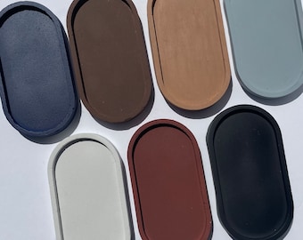 Concrete Oval Tray: Minimalist Home Decor, Jewelry Holder