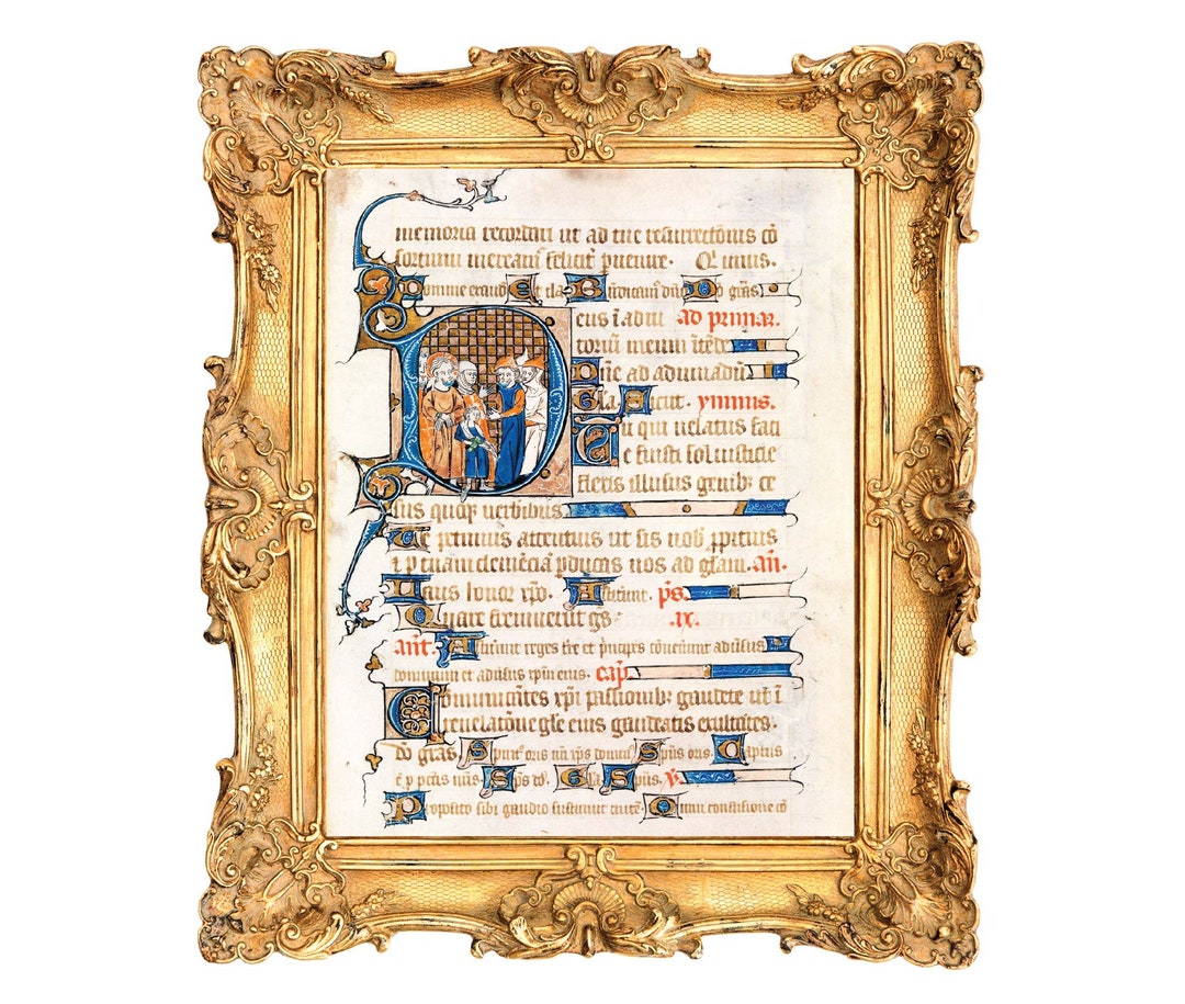 Manuscript Frame Christ Before Pilate Print – Medieval Illuminated Manuscript Art ...