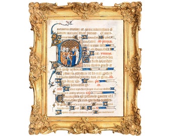 Christ Before Pilate Print – Medieval Illuminated Manuscript Art - frame not included