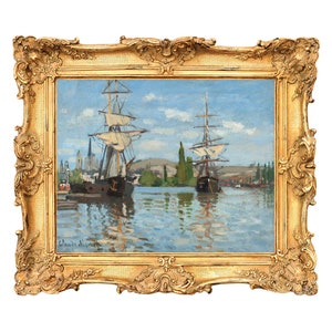 Ships Riding on the Seine at Rouen by Claude Monet - ART PRINT