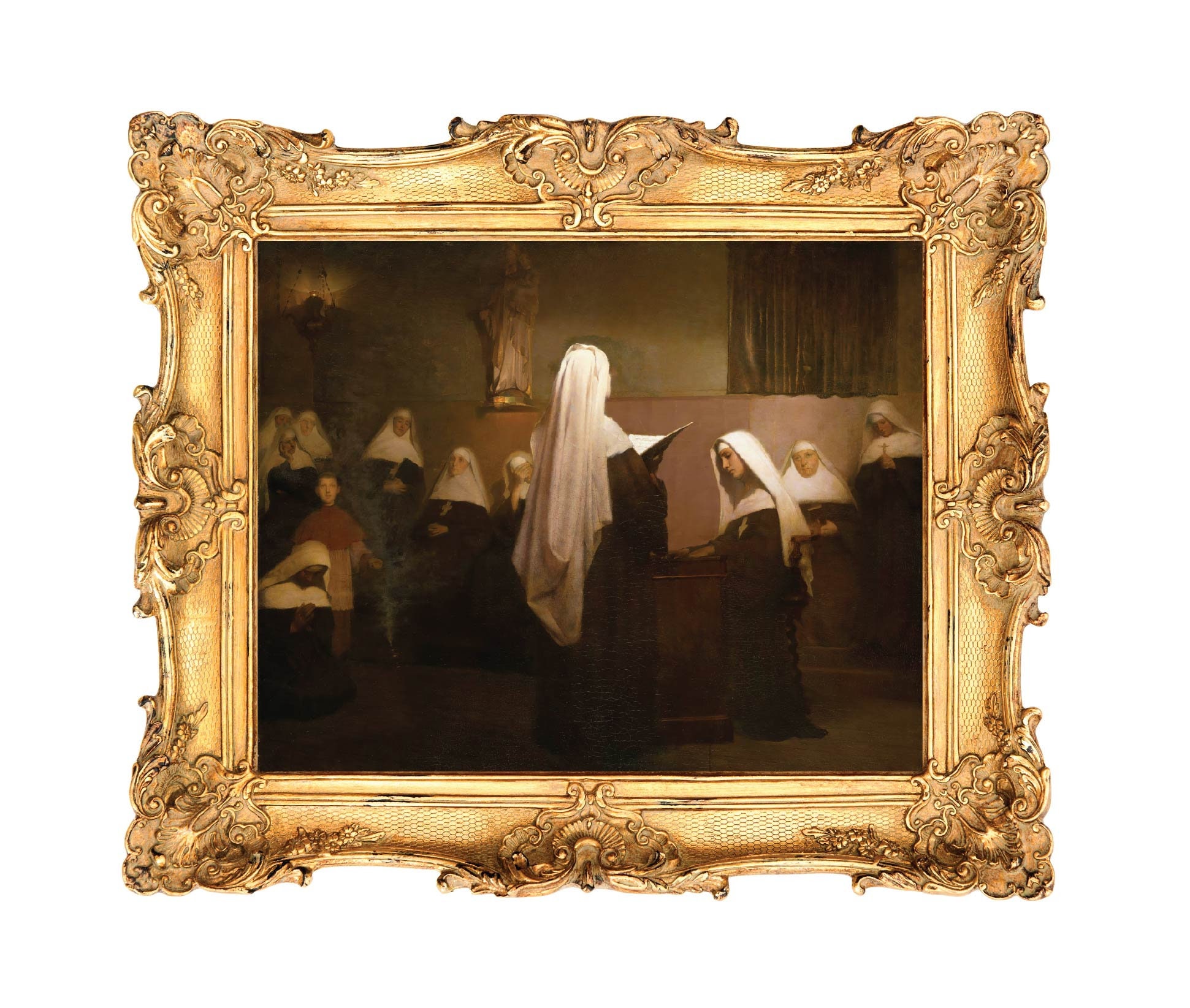 Christmas Night Mass Celebrated in a French Nunnery by Asta Nørregaard - ART PRINT