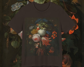 Classic Art Tee - A Hanging Bouquet of Flowers by Abraham Mignon