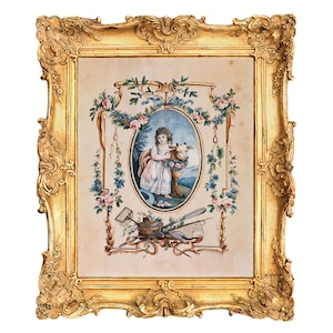 Little Shepherdess with Lamb by Jean-Baptiste Huet - ART PRINT