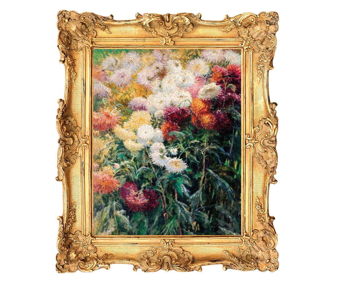 Chrysanthemums in the Garden at Petitgennevilliers by Gustave