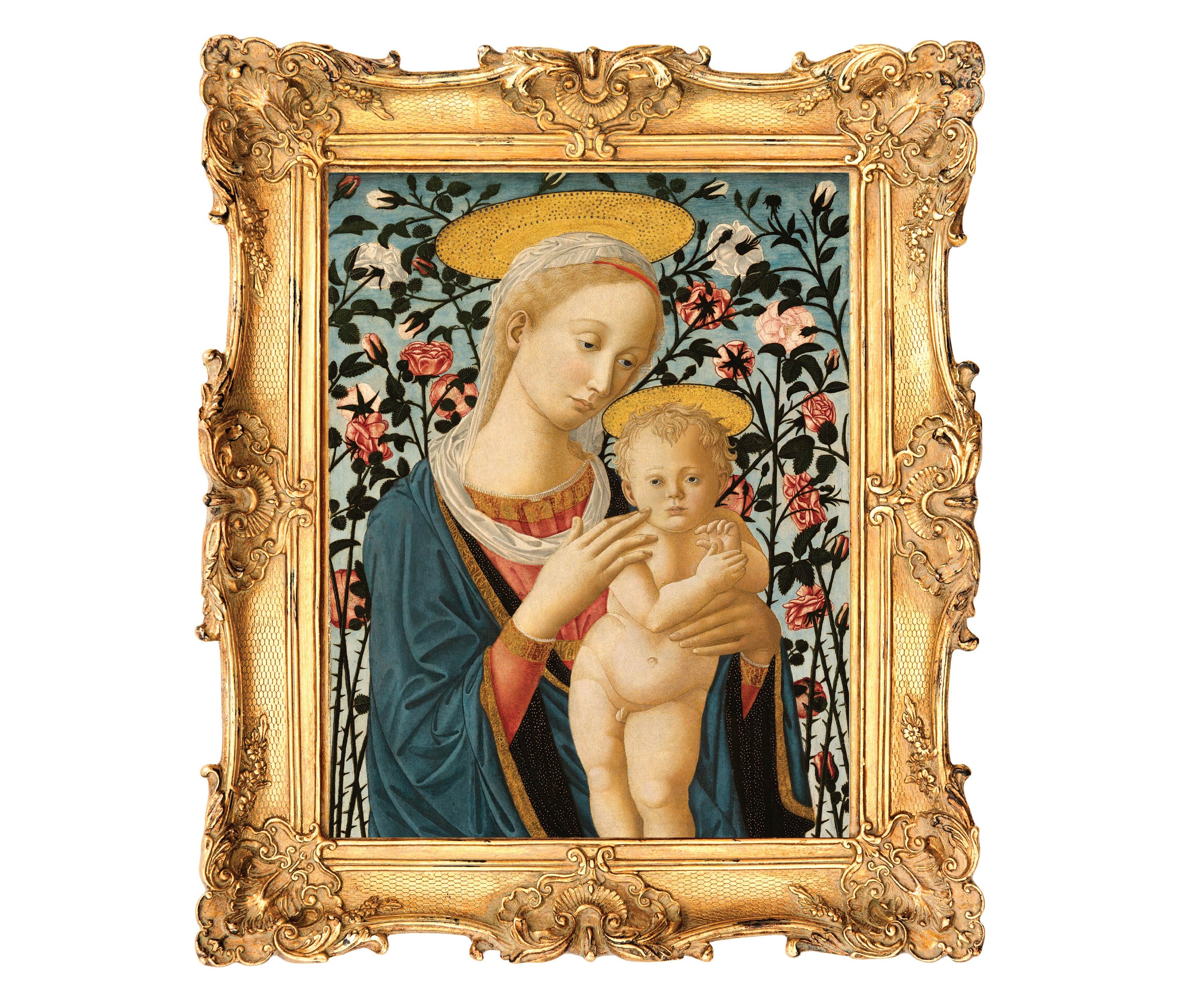 Estampe Ancienne Originale C1924 - Madonna Adorant De Fra Filippo Lippi - Sépia - Très Bon état