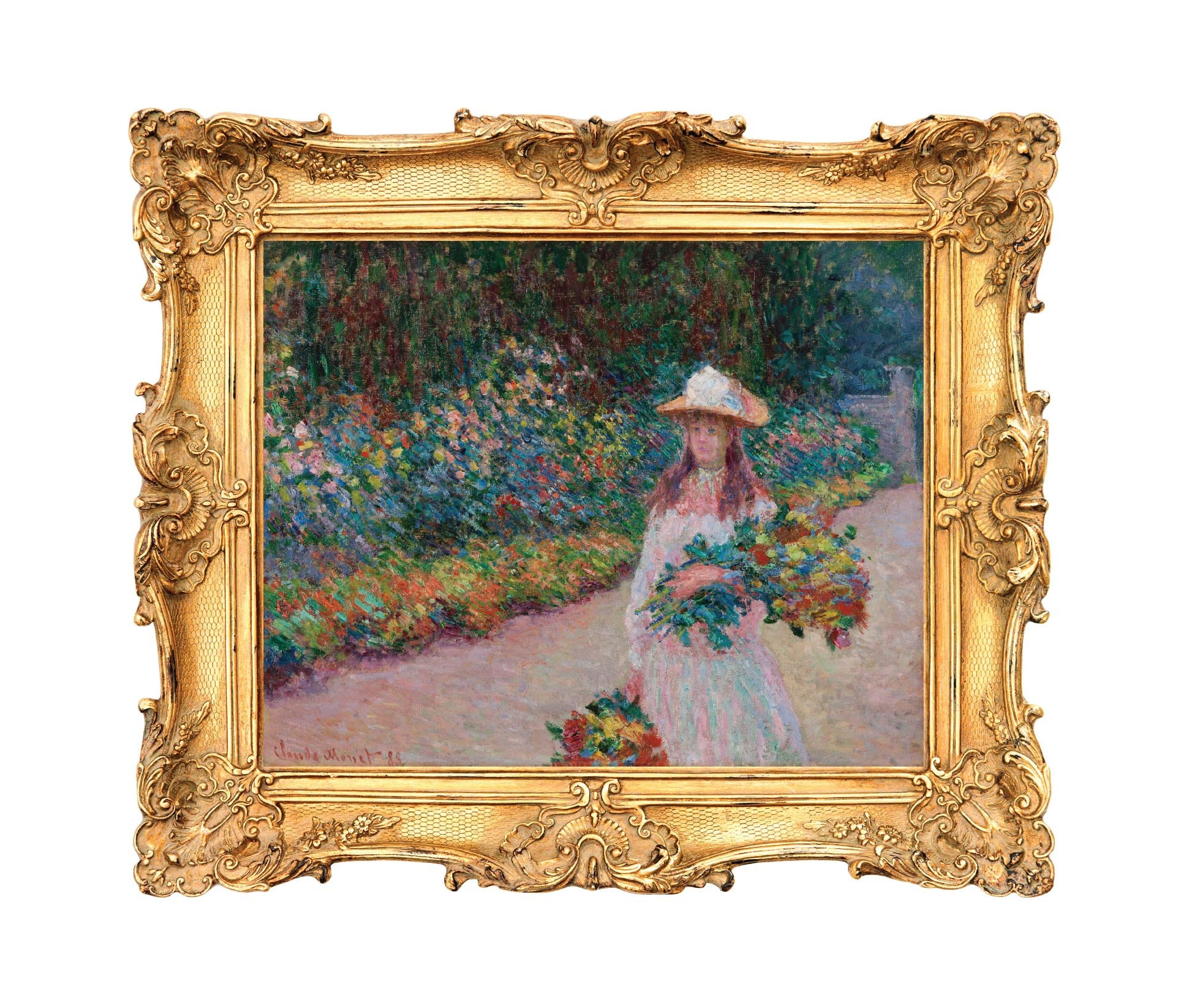 Jeune Fille Dans Le Jardin De Giverny by Claude Monet - ART PRINT Jeune Fille Dans Le Jardin De Giverny by Claude Monet - ART PRINT