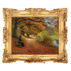 Wooded Path In Autumn by Hans Andersen Brendekilde - ART PRINT