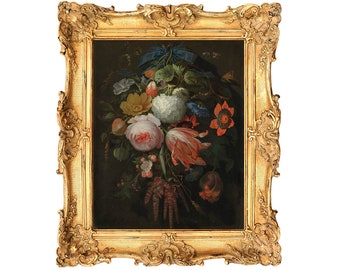 A Hanging Bouquet of Flowers by Abraham Mignon -  ART PRINT