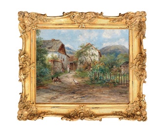 A Rustic Garden in Blossom in the Countryside by Emil Barbarini - ART PRINT