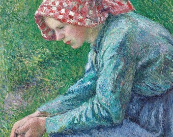 カミーユ・ピサロ作「座る農婦」 - アートプリント - Etsy 日本