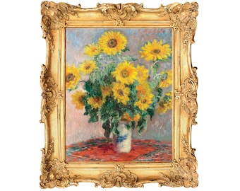 Bouquet of Sunflowers by Claude Monet - ART PRINT - frame not included