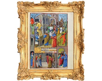 Christ before Pilate - Illuminated Manuscript ART PRINT - frame not included