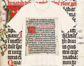 Classic Art Tee - Psalterium: Page from an Illuminated Manuscript