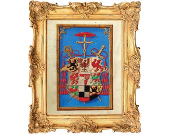 Blazon of Cardinal Albrecht von Brandenburg - Medieval Illuminated Manuscript ART PRINT - frame not included