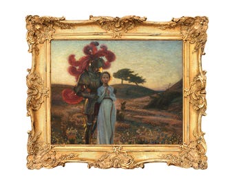 The Knight and the Maiden by Richard Bergh - ART PRINT - frame not included