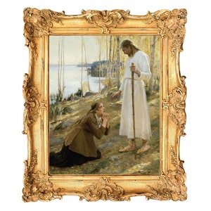 Christ And Mary Magdalene by Albert Edelfelt - ART PRINT
