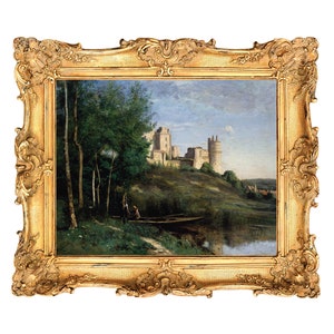 Ruins of the Château de Pierrefonds by Camille Corot - ART PRINT
