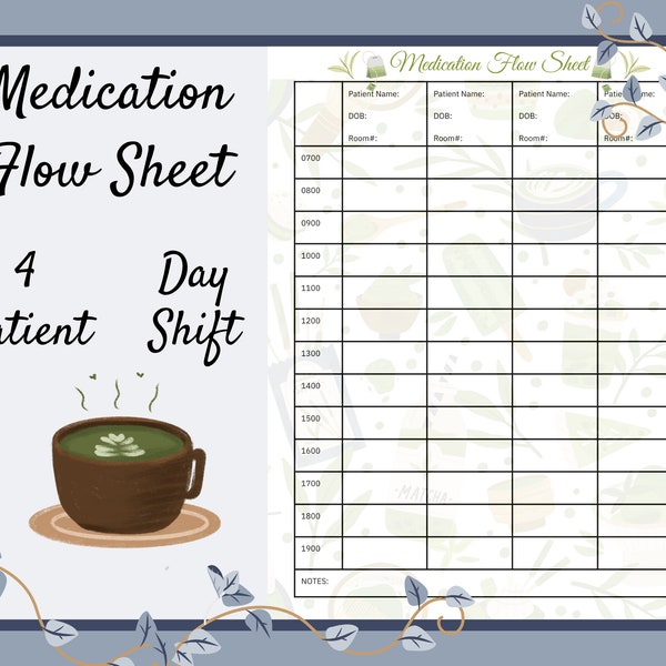 Nursing Flow Sheet - Etsy