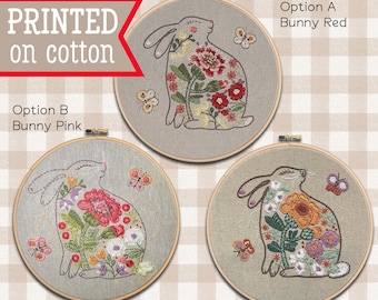 Bunny Embroidery Kit ; Hare embroidery Design ; Rabbit embroidery pattern ; DIY Craft Kit ; Embroidery Hoop Art ;  Handmade Needlecraft Gift