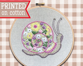 Hand Embroidery Kit ; Snail design ; Gardeners patterns ; DIY craft ; Woodland Needlepoint ; Nature lover gift