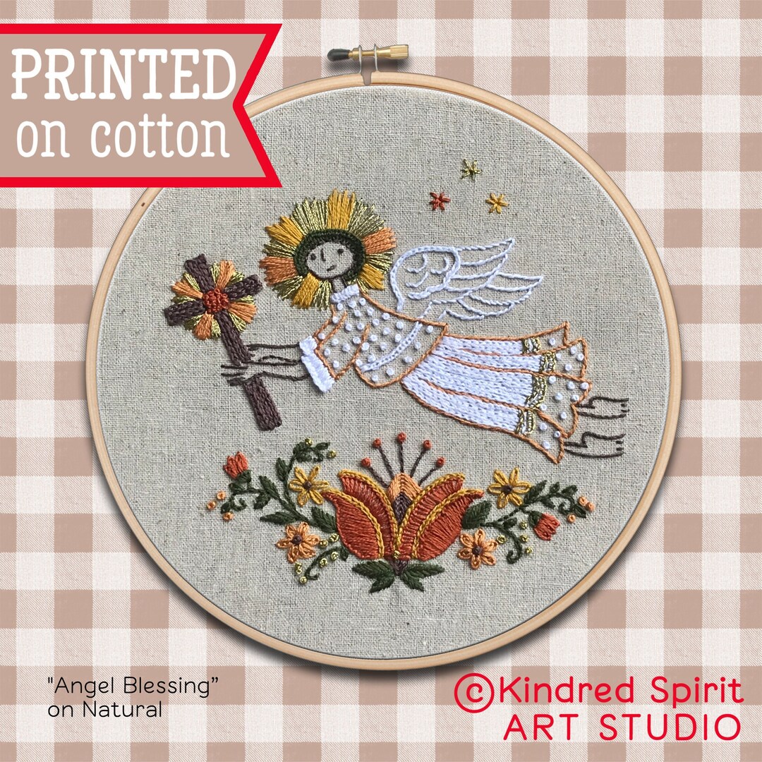 Holy Angel Pattern Angel Embroidery Kit: Spiritual Design, Baby Baptism Gift - Etsy
