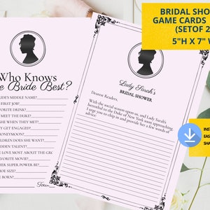 Bridgerton Bridal Shower Spielkarten (SET OF2)