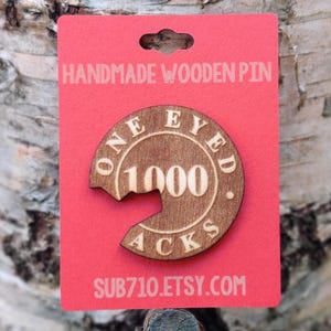 One Eyed Jacks Poker Chip Handmade Wooden Lapel Pin Badge 35mm (Twin Peaks, Dale Cooper, TV)
