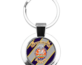 The Queens Regiment Metal Keyring with Giftbox