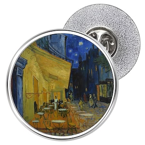 Café Terrace at Night Metal Lapel Pin Badge 25mm (Art, Painting, Vincent Van Gogh)