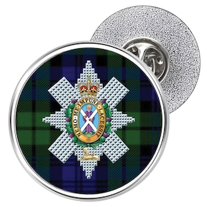 Pin de solapa de tartán de Black Watch: niquelado (25 mm)