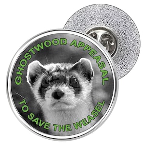 Save The Pine Weasel Metal Lapel Pin Badge 25mm (Twin Peaks, Dale Cooper, TV)