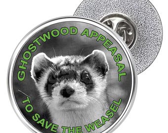 Save The Pine Weasel Metal Lapel Pin Badge 25mm (Twin Peaks, Dale Cooper, TV)