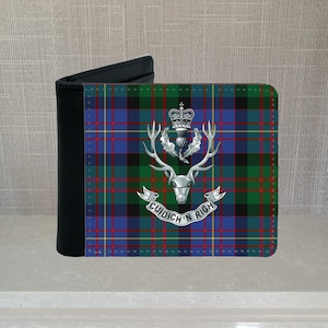 Cartera de piel sintética con estampado de tartán Highlanders de Queens Own