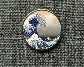 The Great Wave off Kanagawa Lapel Pin Badge 25mm (Art, Painting, Hokusai)