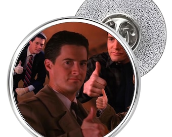 Thumbs Up Cooper Metal Lapel Pin Badge 25mm (Twin Peaks, Dale Cooper, TV)