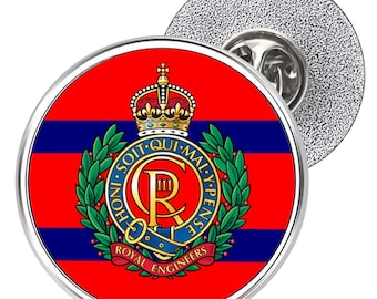 Royal Engineers Metal Lapel Pin Badge 25mm - Available in both King&#39;s & Queen&#39;s Crown variants