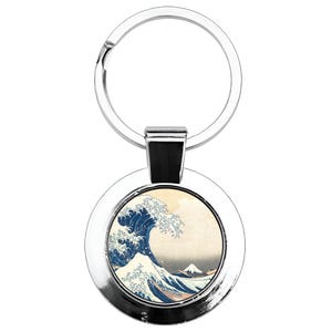 The Great Wave off Kanagawa Metal Keyring with Giftbox