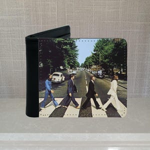 Cartera de cuero sintético para hombre Abbey Road de The Beatles (John, Paul, George, Ringo)