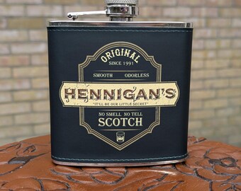 Hennigan's 6oz Stainless Steel Hip Flask (Seinfeld, Jerry, George, Elaine, Kramer)