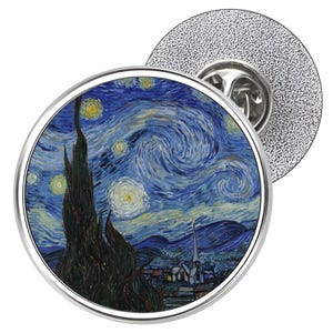The Starry Night Metal Lapel Pin Badge 25mm (Art, Painting, Vincent Van Gogh)