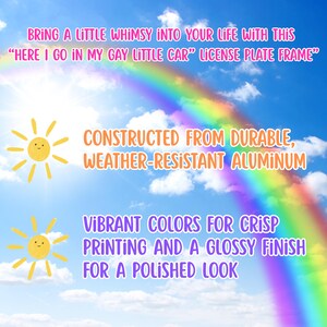 Grappig metalen kentekenplaatframe Gay autootje - LGBT Pride-cadeau, regenboog kentekenplaathouder, queer auto-accessoires, uniek grappig voertuig afbeelding 4