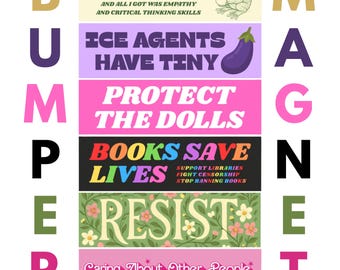 10" x 3" politieke en activistische automagneten | Anti-IJS, Resist, Woke, Protect the Dolls, Boeken lezen, Empathie | Alternatief voor bumpersticker: