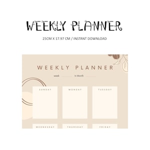 Cream Aesthetic Weekly Planner Template
