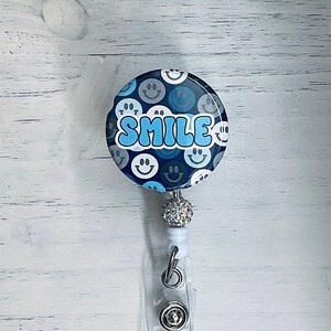 Smile Badge Reel / Smile Badge Holder / Bead Badge Reel