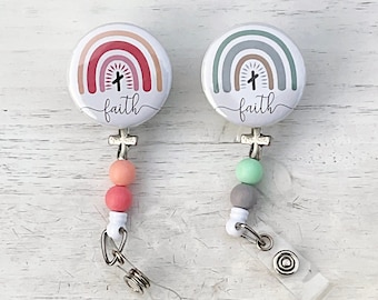 Boho Faith Badge Reel Beads / Rainbow Badge Reel