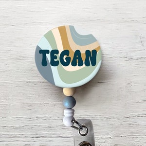 Personalized Name Badge Reel with Beads / Custom Name Badge Reel / Nurse Graduation Gift